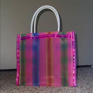 Colorful Striped Mexican Mercado Bag